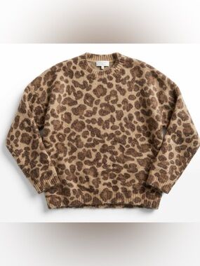 Sezane Mohair Wool Blend Leopard Printed Sweater Women’s Medium